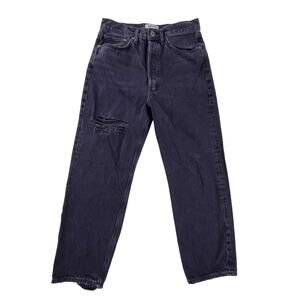 Agolde 90s Crop Black Denim High Rise Jeans, Size 27